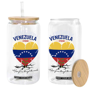 Venezuela Strong Healing Support Glass Can Hope Grows Through Cracks Venezuelan Flag Heart TS02 Print Your Wear