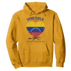 Venezuela Strong Healing Support Hoodie Hope Grows Through Cracks Venezuelan Flag Heart TS02 Gold Print Your Wear