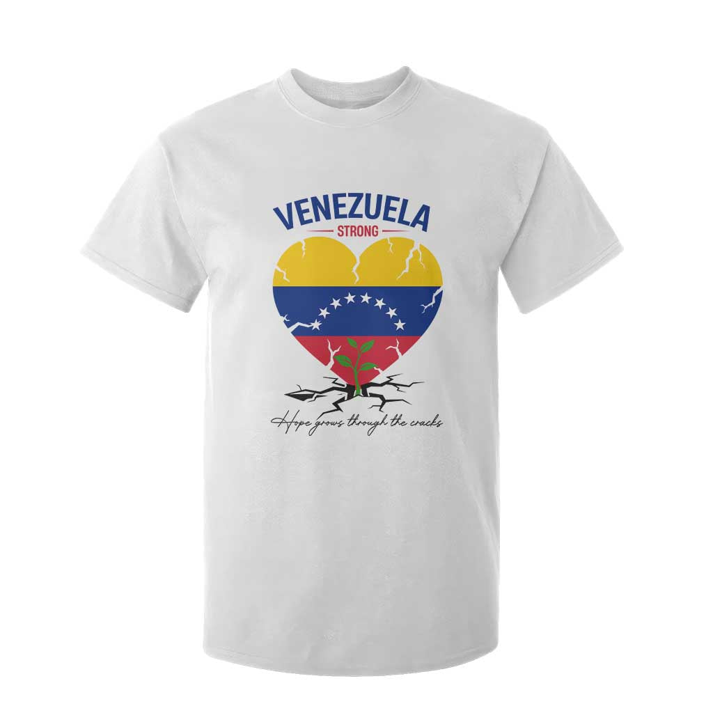 Venezuela Strong Healing Support T Shirt For Kid Hope Grows Through Cracks Venezuelan Flag Heart TS02 White Print Your Wear
