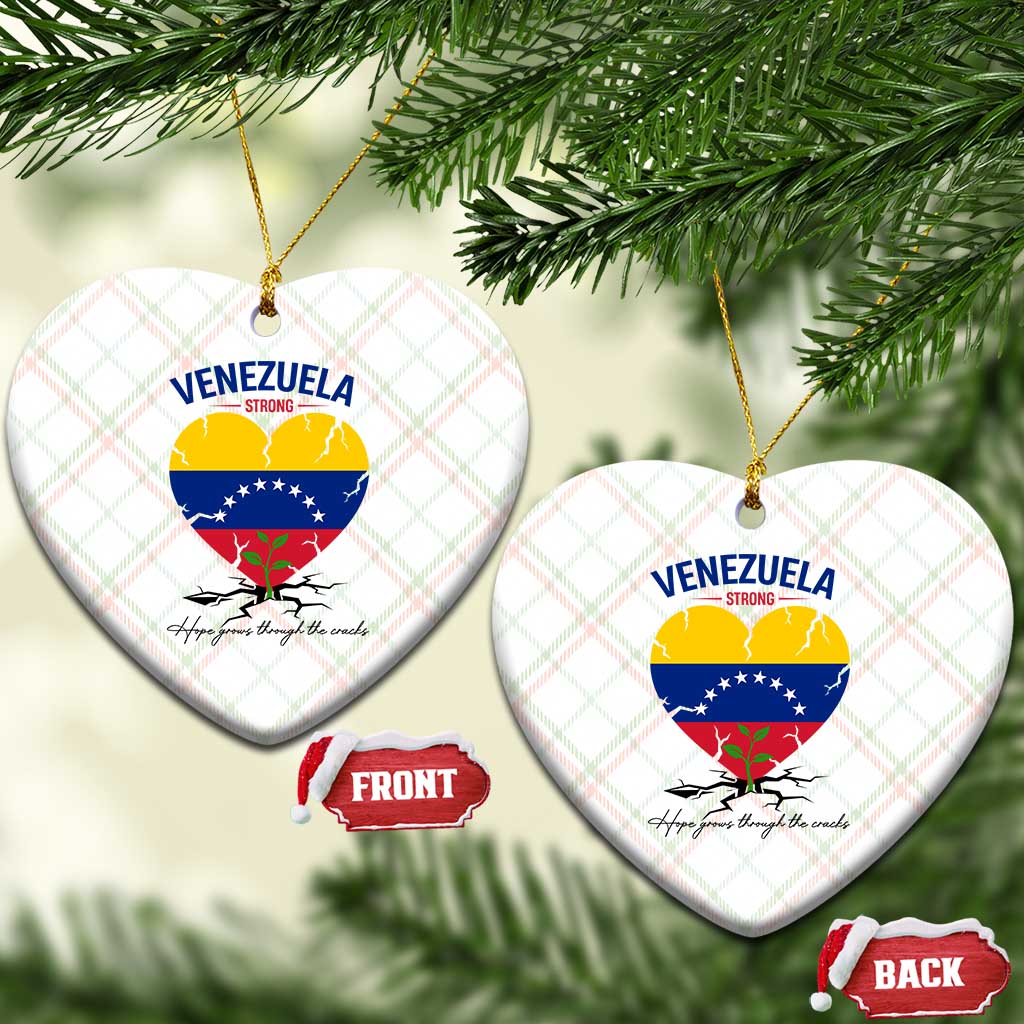 Venezuela Strong Healing Support Ceramic Ornament Hope Grows Through Cracks Venezuelan Flag Heart TS02 Print Your Wear