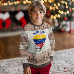 Venezuela Strong Healing Support Ugly Christmas Sweater Hope Grows Through Cracks Venezuelan Flag Heart TS02 Mocha Mousse Print Your Wear