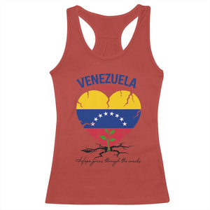 Venezuela Strong Healing Support Racerback Tank Top Hope Grows Through Cracks Venezuelan Flag Heart TS02 Red Print Your Wear
