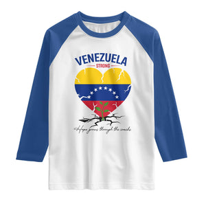 Venezuela Strong Healing Support Raglan Shirt Hope Grows Through Cracks Venezuelan Flag Heart TS02 White Royal Print Your Wear