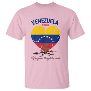 Venezuela Strong Healing Support T Shirt Hope Grows Through Cracks Venezuelan Flag Heart TS02 Light Pink Print Your Wear