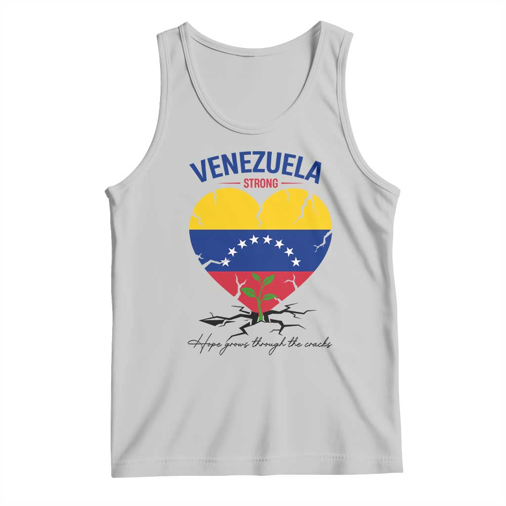 Venezuela Strong Healing Support Tank Top Hope Grows Through Cracks Venezuelan Flag Heart TS02 Ash Print Your Wear