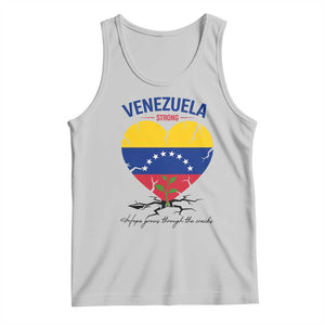 Venezuela Strong Healing Support Tank Top Hope Grows Through Cracks Venezuelan Flag Heart TS02 Ash Print Your Wear