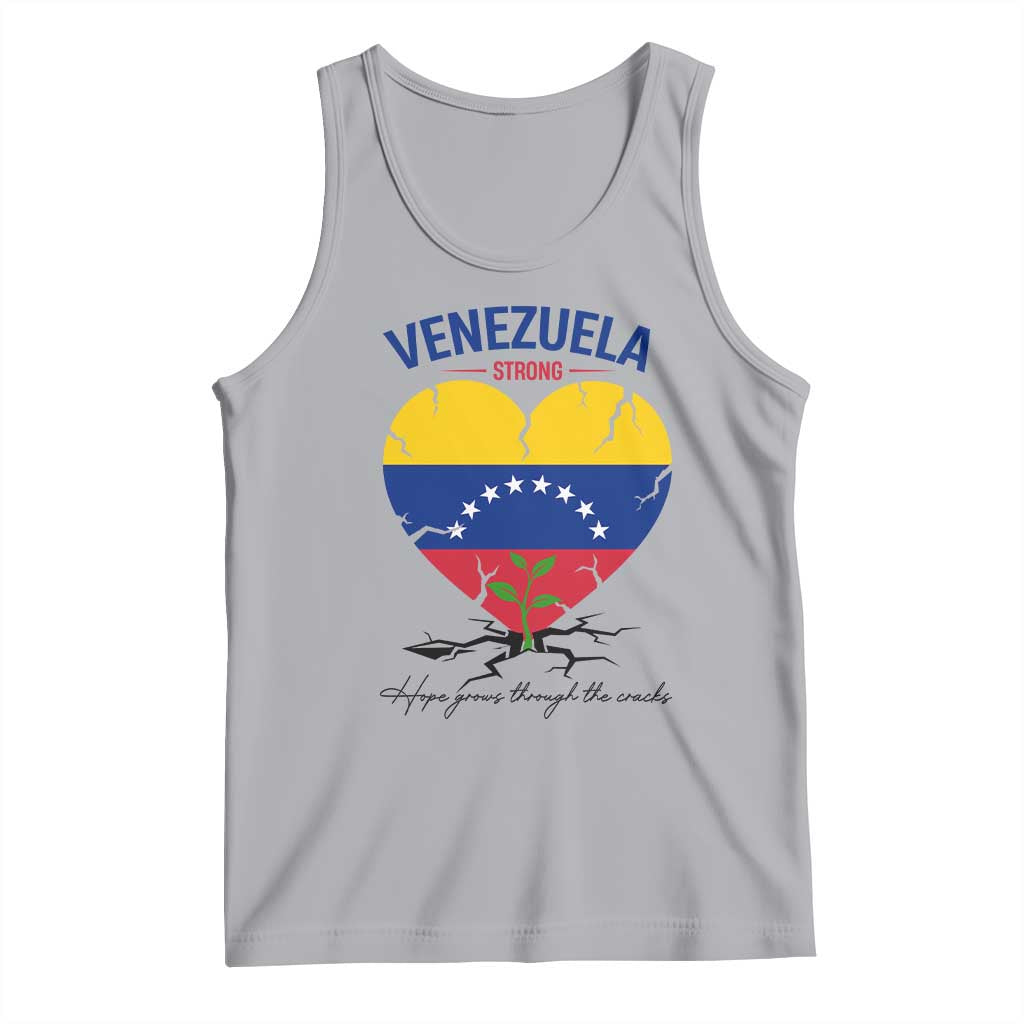 Venezuela Strong Healing Support Tank Top Hope Grows Through Cracks Venezuelan Flag Heart TS02 Athletic Heather Print Your Wear