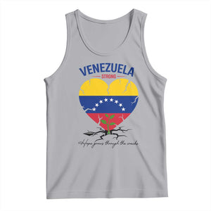 Venezuela Strong Healing Support Tank Top Hope Grows Through Cracks Venezuelan Flag Heart TS02 Athletic Heather Print Your Wear