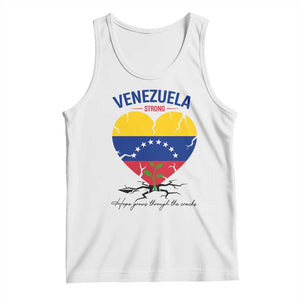 Venezuela Strong Healing Support Tank Top Hope Grows Through Cracks Venezuelan Flag Heart TS02 White Print Your Wear