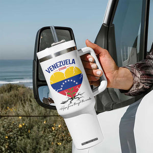 Venezuela Strong Healing Support Tumbler With Handle Hope Grows Through Cracks Venezuelan Flag Heart TS02 Print Your Wear