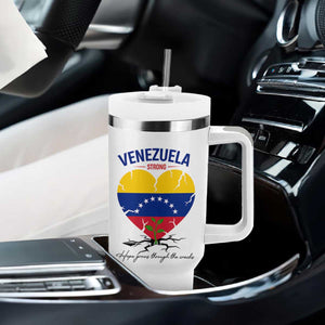 Venezuela Strong Healing Support Tumbler With Handle Hope Grows Through Cracks Venezuelan Flag Heart TS02 Print Your Wear