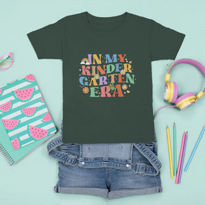 In My Kindergarten Era T Shirt For Kid First Day Of Kinder Retro Groovy TS02 Dark Forest Green Printyourwear