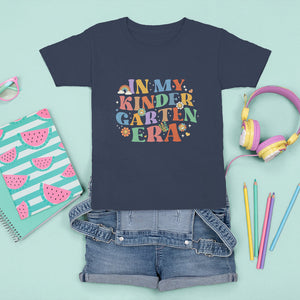 In My Kindergarten Era T Shirt For Kid First Day Of Kinder Retro Groovy TS02 Navy Printyourwear