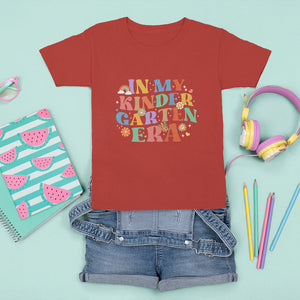 In My Kindergarten Era T Shirt For Kid First Day Of Kinder Retro Groovy TS02 Red Printyourwear