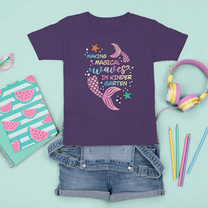 Cute Kindergarten Mermaid T Shirt For Kid Making Magical Waves Kinder Girl TS02 Purple Printyourwear