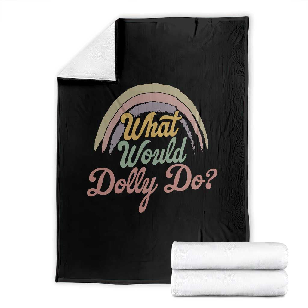 What Would Dolly Do WWDD Vintage Boho Rainbow Throw Blanket Western Country Music Inspo