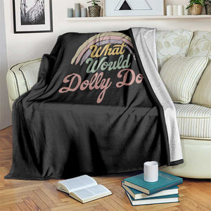 What Would Dolly Do WWDD Vintage Boho Rainbow Throw Blanket Western Country Music Inspo
