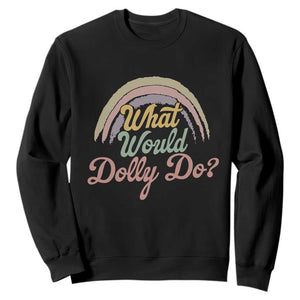 What Would Dolly Do WWDD Vintage Boho Rainbow Sweatshirt Western Country Music Inspo