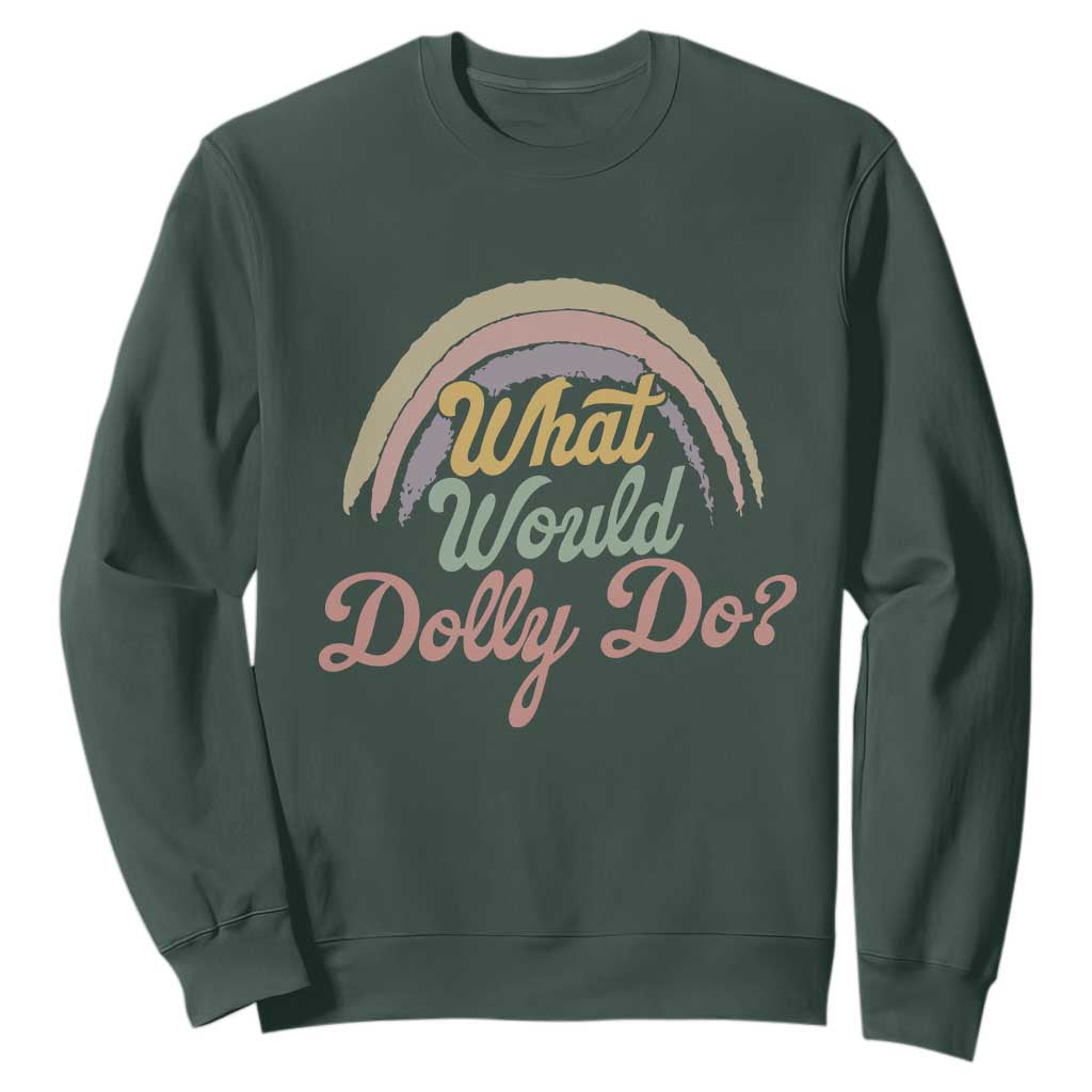 What Would Dolly Do WWDD Vintage Boho Rainbow Sweatshirt Western Country Music Inspo