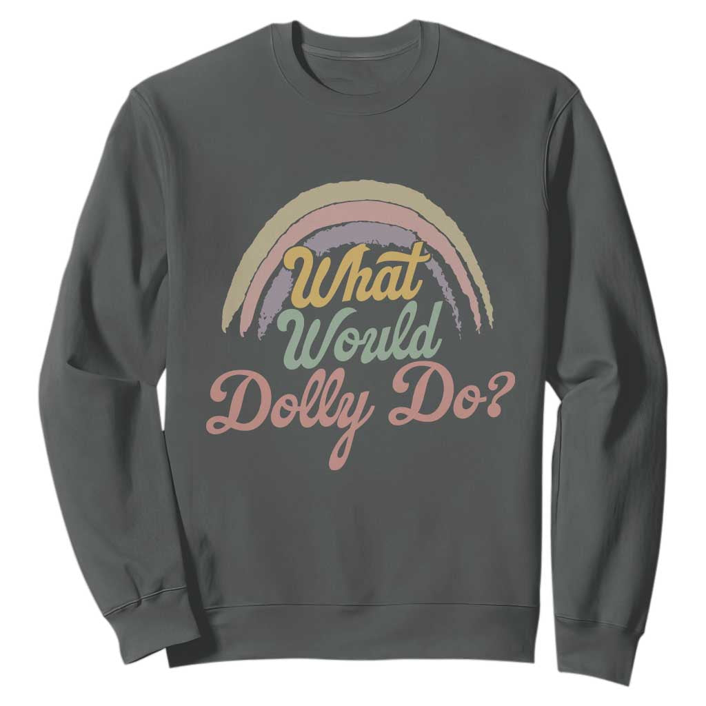What Would Dolly Do WWDD Vintage Boho Rainbow Sweatshirt Western Country Music Inspo