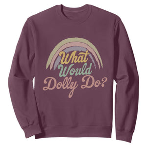 What Would Dolly Do WWDD Vintage Boho Rainbow Sweatshirt Western Country Music Inspo