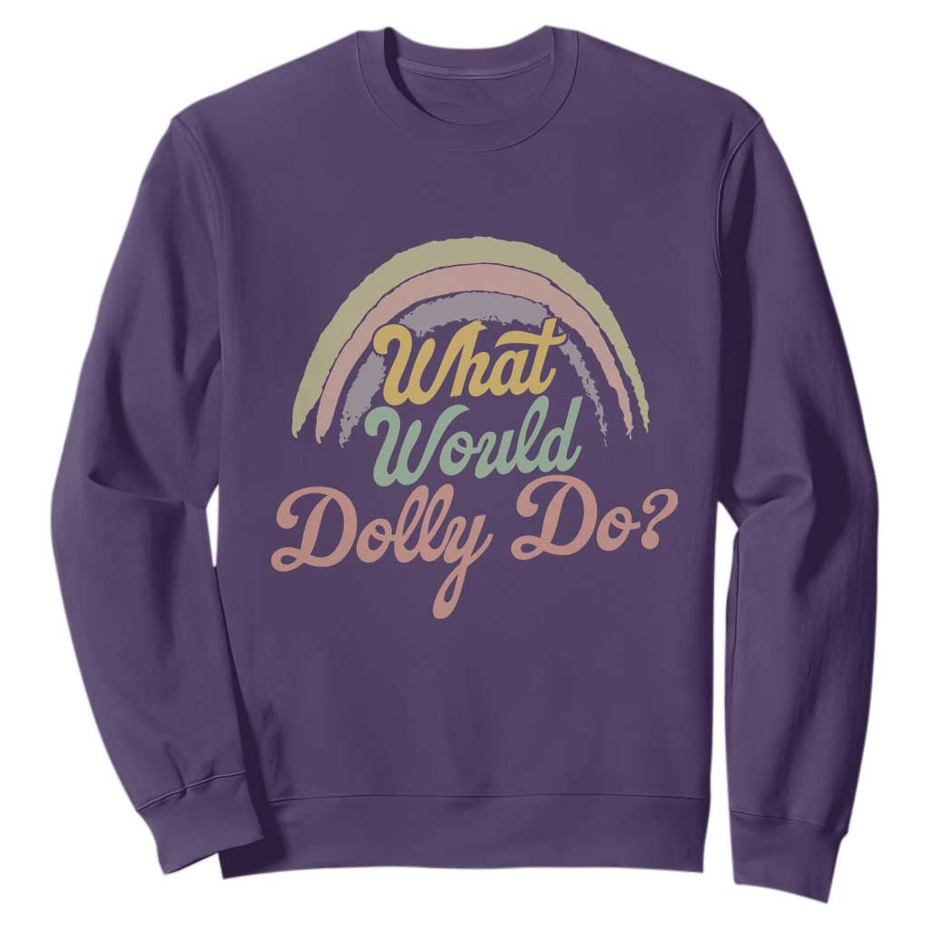 What Would Dolly Do WWDD Vintage Boho Rainbow Sweatshirt Western Country Music Inspo