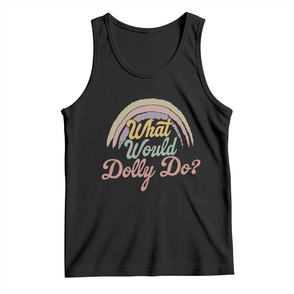What Would Dolly Do WWDD Vintage Boho Rainbow Tank Top Western Country Music Inspo