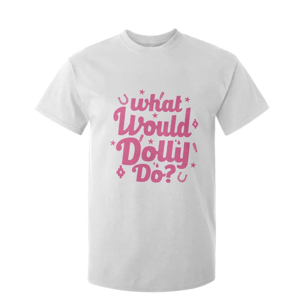 What Would Dolly Do WWDD Pink Sparkle Horseshoe T Shirt For Kid Western Country Music Inspo