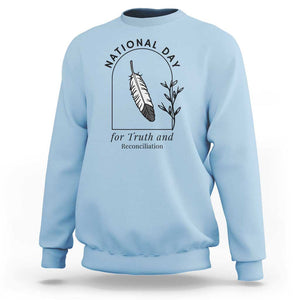 Orange Shirt Day Sweatshirt National Day For Truth And Reconciliation Native Feather TS02 Light Blue Print Your Wear