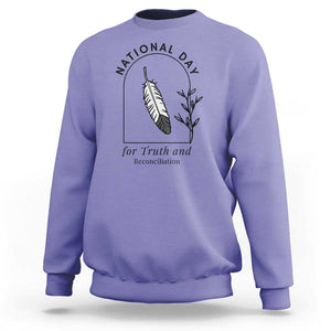 Orange Shirt Day Sweatshirt National Day For Truth And Reconciliation Native Feather TS02 Violet Print Your Wear