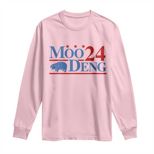 Baby Hippo Moo Deng 2024 Long Sleeve Shirt Pygmy Hippopotamus TS02 Light Pink Print Your Wear