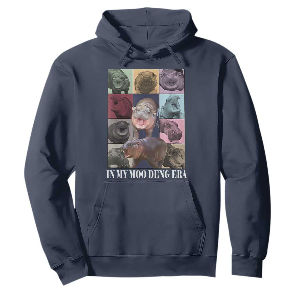In My Moo Deng Era Hoodie Cute Pygmy Hippo TS02 Navy Print Your Wear