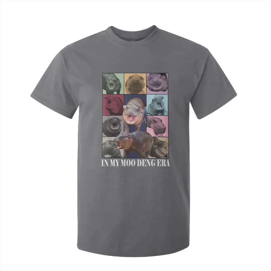 In My Moo Deng Era T Shirt For Kid Cute Pygmy Hippo TS02 Charcoal Print Your Wear