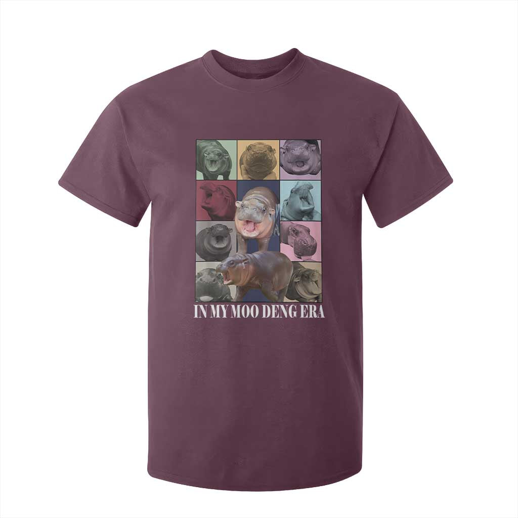In My Moo Deng Era T Shirt For Kid Cute Pygmy Hippo TS02 Maroon Print Your Wear