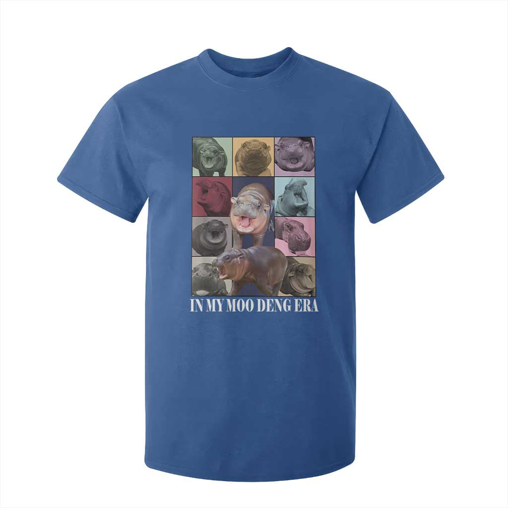 In My Moo Deng Era T Shirt For Kid Cute Pygmy Hippo TS02 Royal Blue Print Your Wear