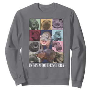 In My Moo Deng Era Sweatshirt Cute Pygmy Hippo TS02 Charcoal Print Your Wear