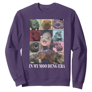 In My Moo Deng Era Sweatshirt Cute Pygmy Hippo TS02 Purple Print Your Wear