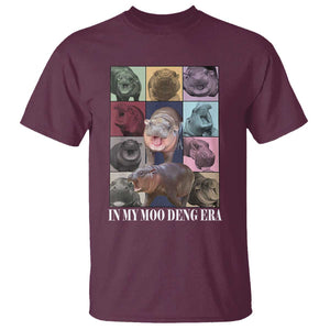 In My Moo Deng Era T Shirt Cute Pygmy Hippo TS02 Maroon Print Your Wear