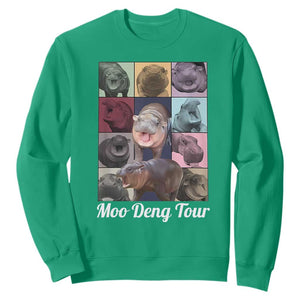 Baby Hippo Moo Deng Tour Sweatshirt Bouncy Cute Pygmy Hippopotamus TS02 Irish Green Print Your Wear