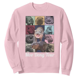 Baby Hippo Moo Deng Tour Sweatshirt Bouncy Cute Pygmy Hippopotamus TS02 Light Pink Print Your Wear