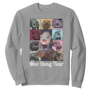 Baby Hippo Moo Deng Tour Sweatshirt Bouncy Cute Pygmy Hippopotamus TS02 Sport Gray Print Your Wear