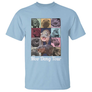 Baby Hippo Moo Deng Tour T Shirt Bouncy Cute Pygmy Hippopotamus TS02 Light Blue Print Your Wear