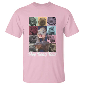 Baby Hippo Moo Deng Tour T Shirt Bouncy Cute Pygmy Hippopotamus TS02 Light Pink Print Your Wear