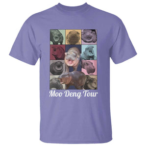 Baby Hippo Moo Deng Tour T Shirt Bouncy Cute Pygmy Hippopotamus TS02 Violet Print Your Wear