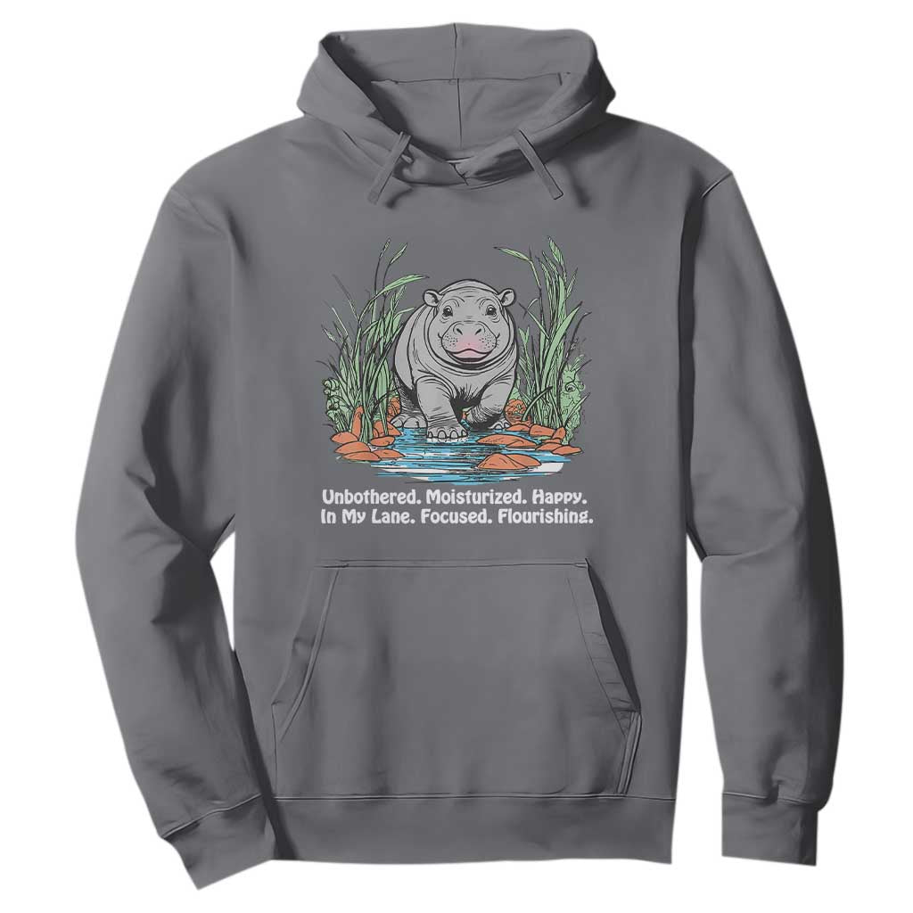 Baby Hippo Moo Deng Hoodie Unbothered Bouncy Pig Meme Cute Viral TS02 Charcoal Print Your Wear
