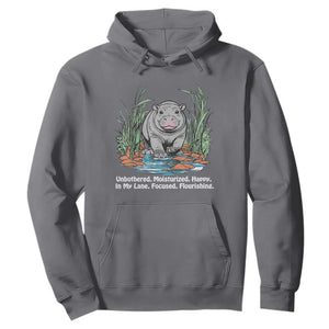 Baby Hippo Moo Deng Hoodie Unbothered Bouncy Pig Meme Cute Viral TS02 Charcoal Print Your Wear