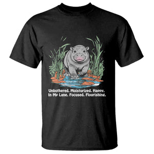 Baby Hippo Moo Deng T Shirt Unbothered Bouncy Pig Meme Cute Viral TS02 Black Print Your Wear