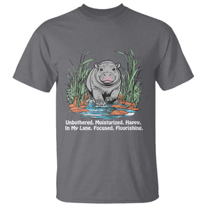 Baby Hippo Moo Deng T Shirt Unbothered Bouncy Pig Meme Cute Viral TS02 Charcoal Print Your Wear