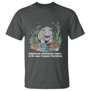 Baby Hippo Moo Deng T Shirt Unbothered Bouncy Pig Meme Cute Viral TS02 Dark Heather Print Your Wear