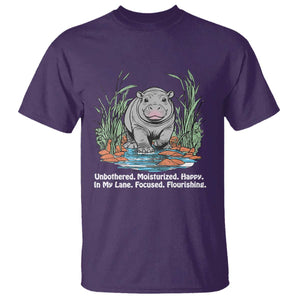 Baby Hippo Moo Deng T Shirt Unbothered Bouncy Pig Meme Cute Viral TS02 Purple Print Your Wear